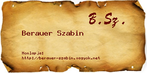 Berauer Szabin névjegykártya